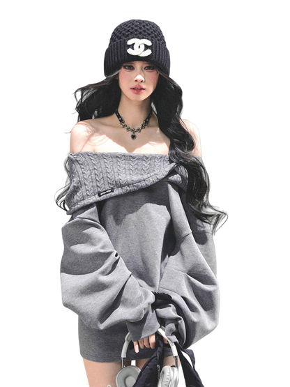 Two-Piece Oversized Hooded Sweatshirt