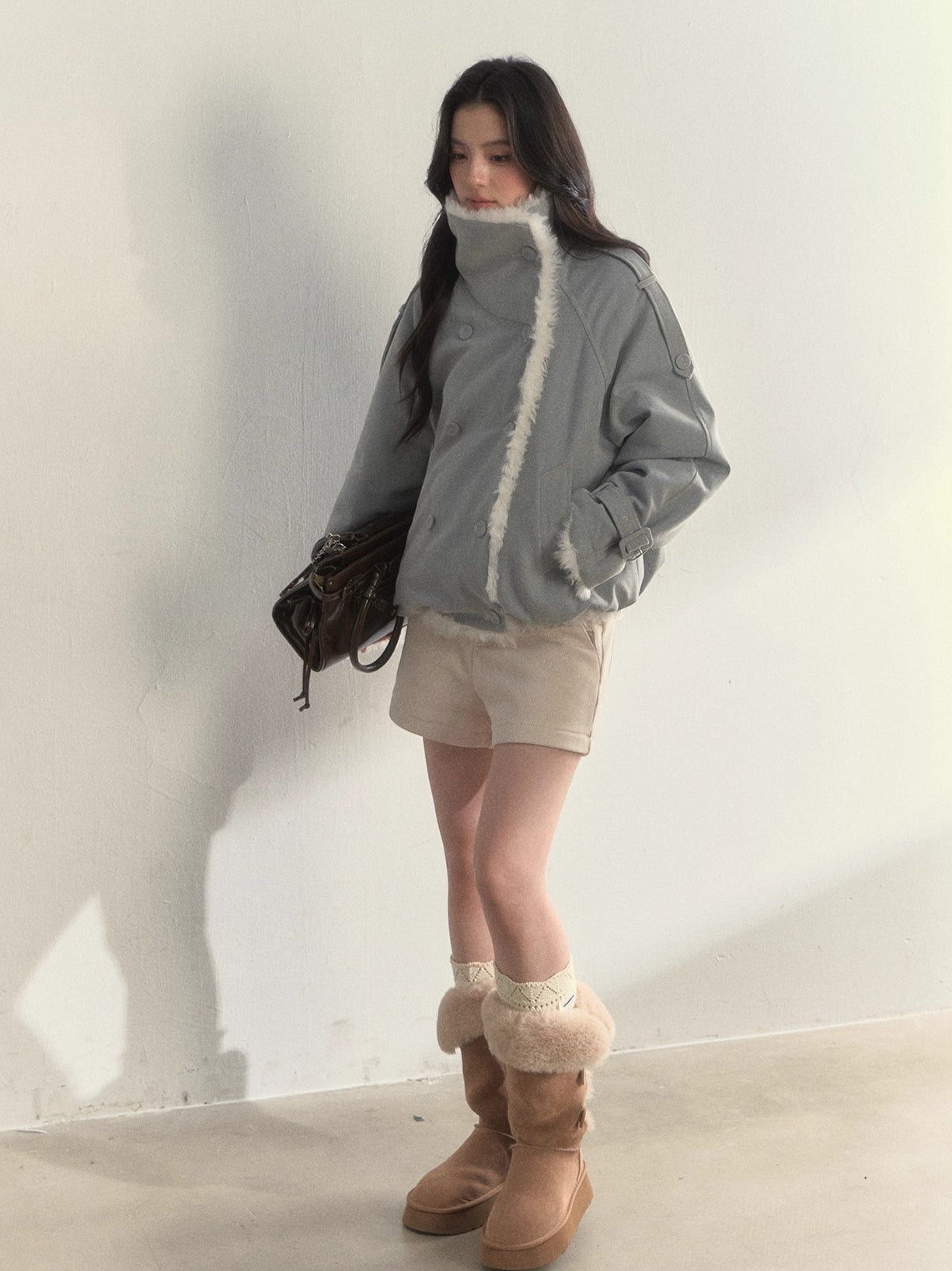 Reversible Fleece-Lined Cropped Jacket