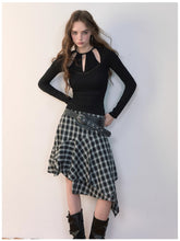 Halter Neck Openwork Rivet Long-Sleeve T-Shirt - CHINASQUAD
