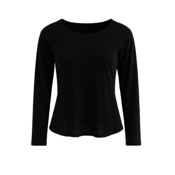 Waist-Cinching Fitted Long Sleeve T-Shirt
