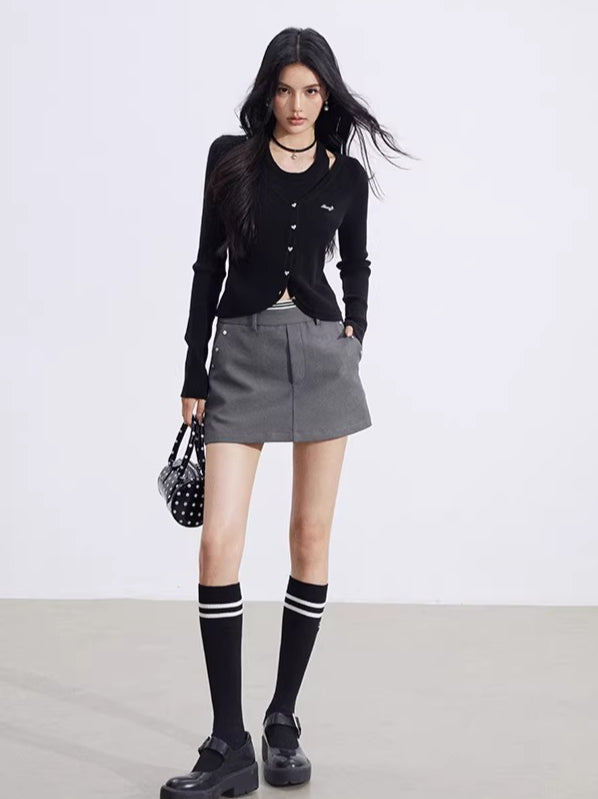 Cut-Out Layered Knit Base Layer