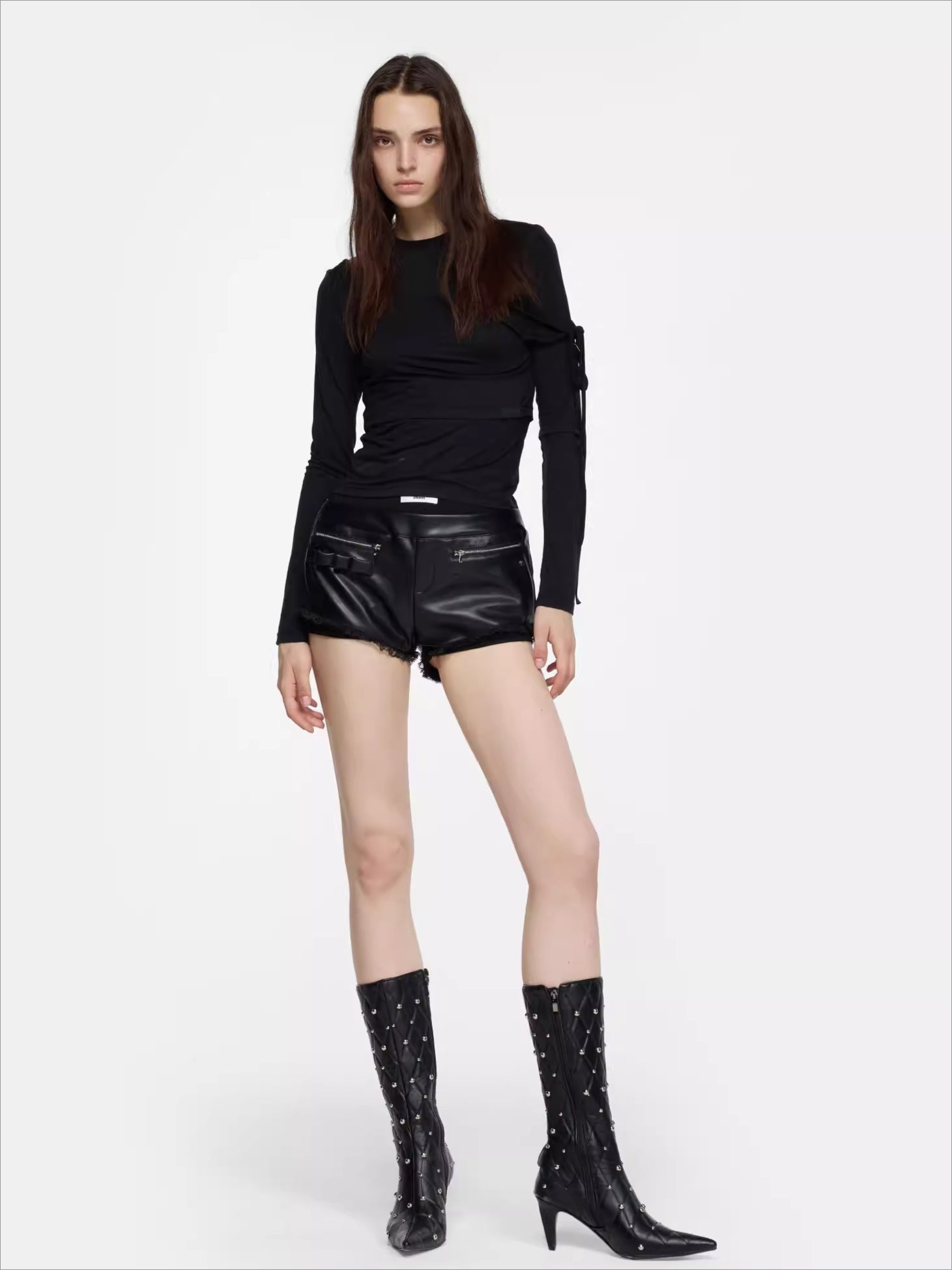 Faux Two-Piece Slim-Fit Long-Sleeve