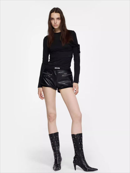 Faux Two-Piece Slim-Fit Long-Sleeve