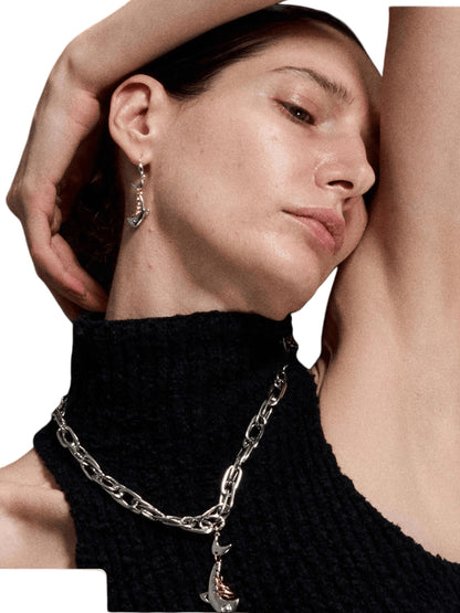 Fishbone Pendant Sweater Necklace