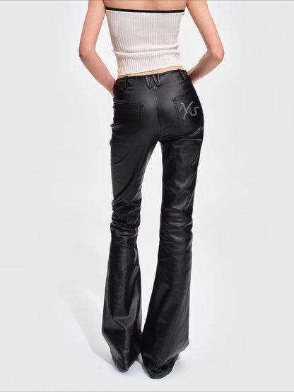 Stretch Denim V-Waist Micro-Flare Jeans