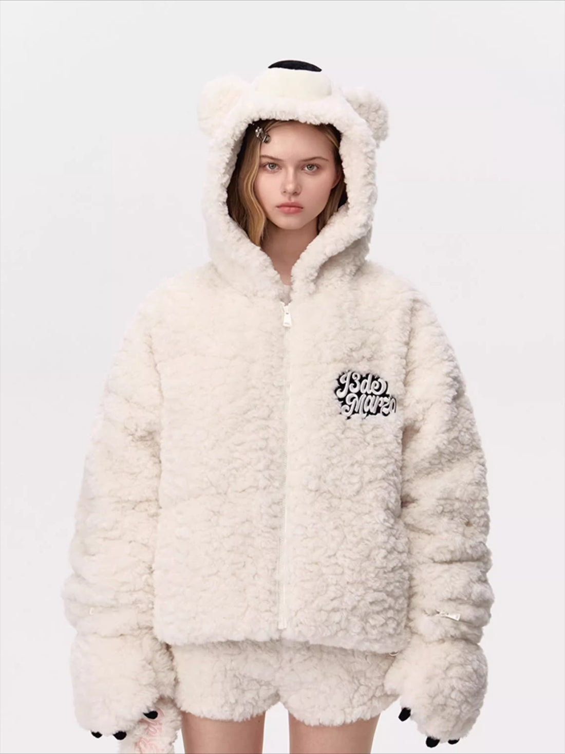 Convertible Plush Teddy Down Jacket