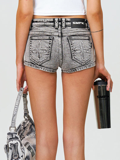 Compass Tarpan Rock Low-Waist Denim Shorts