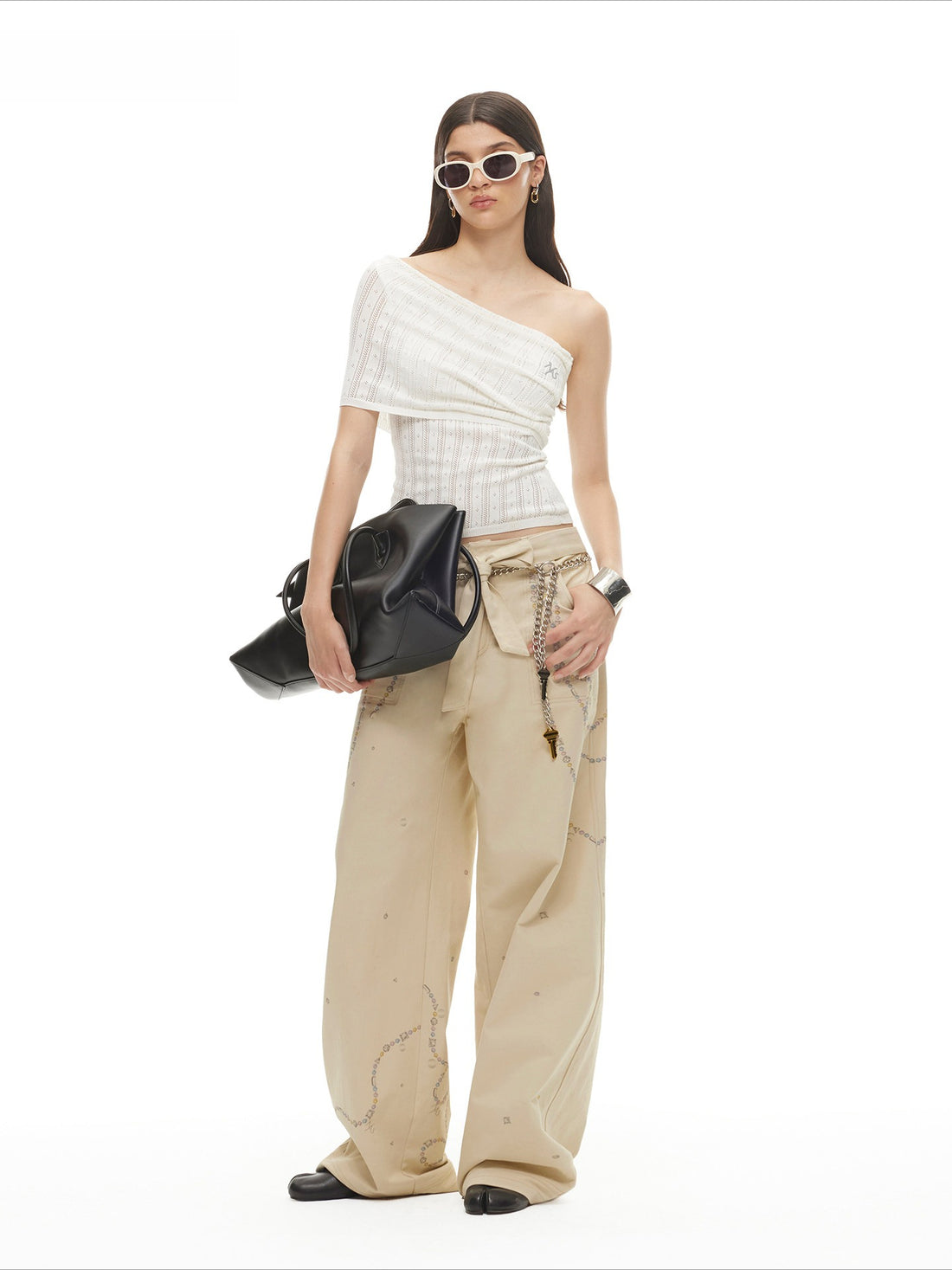 Rosa One-Shoulder Layered Lyocell Linen Tee