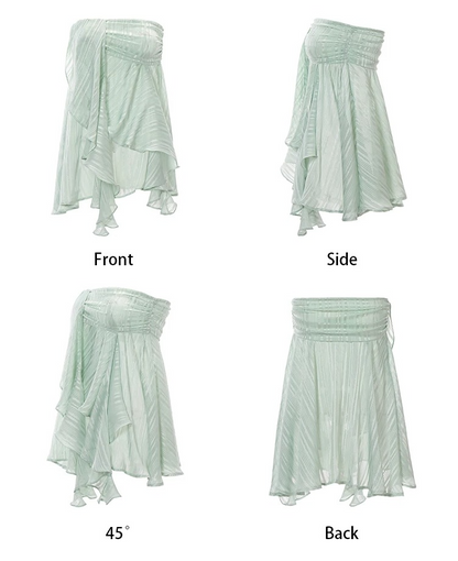 Mint Shimmer Ruffle Bandeau Dress