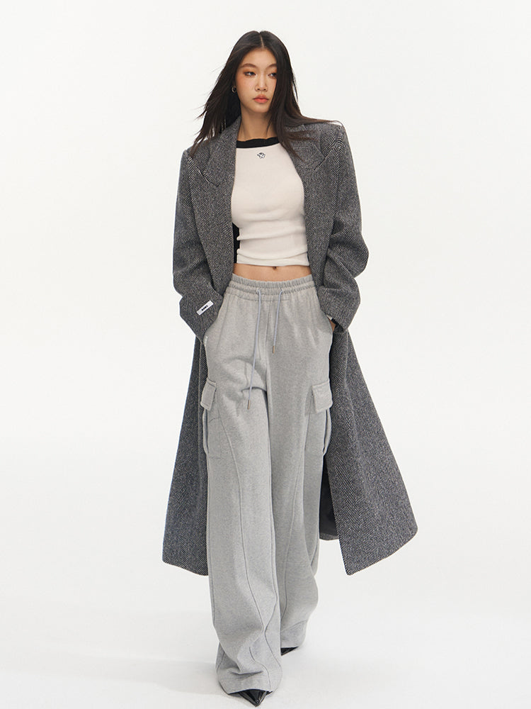 Gray Relaxed Fit Woolen Coat