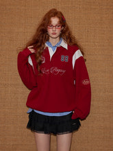 Embroidered Drawstring Rugby Polo Sweatshirt - CHINASQUAD