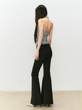 Chain Swing-neck Halter Neckline-gathered Waist Tank Top - CHINASQUAD