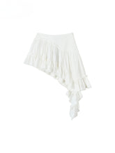 Irregular Hem Ribbon Lace Midi Skirt - CHINASQUAD