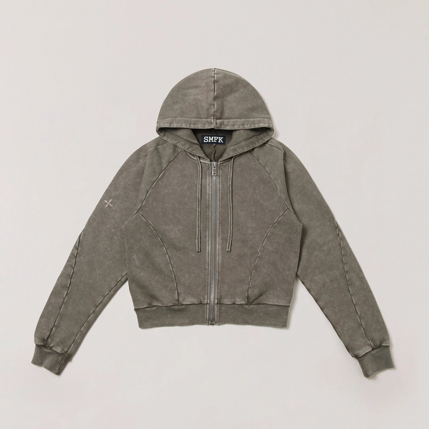 Wild Vintage Zip-up Cropped Hoodie