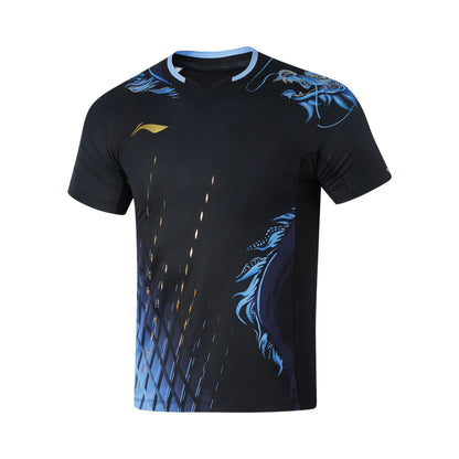 Li-Ning Black Ping Pong Series Quick-Dry Sports T-Shirt - China Team 2024 Paris Olympics Ping Pong Uniform