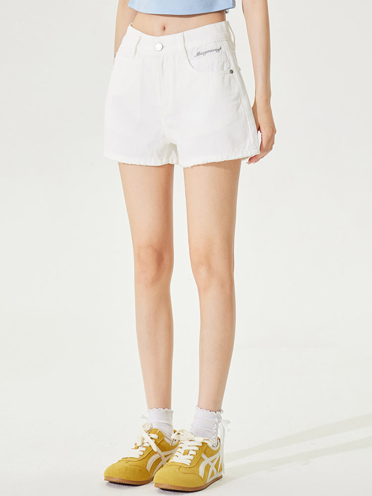 Raw-Edged Cool Denim Shorts - CHINASQUAD