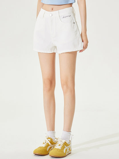 Raw-Edged Cool Denim Shorts - CHINASQUAD