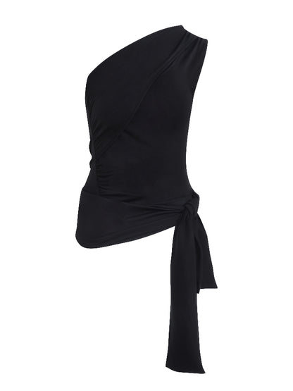 Irregular Slanted Single Shoulder Vest