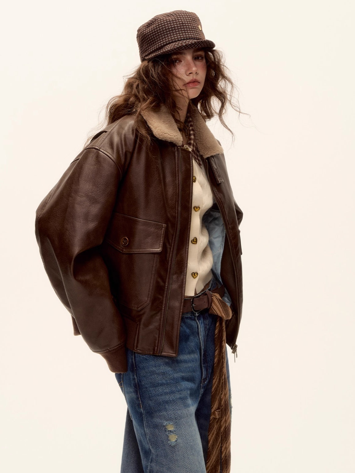 Faux Leather Padded Jacket