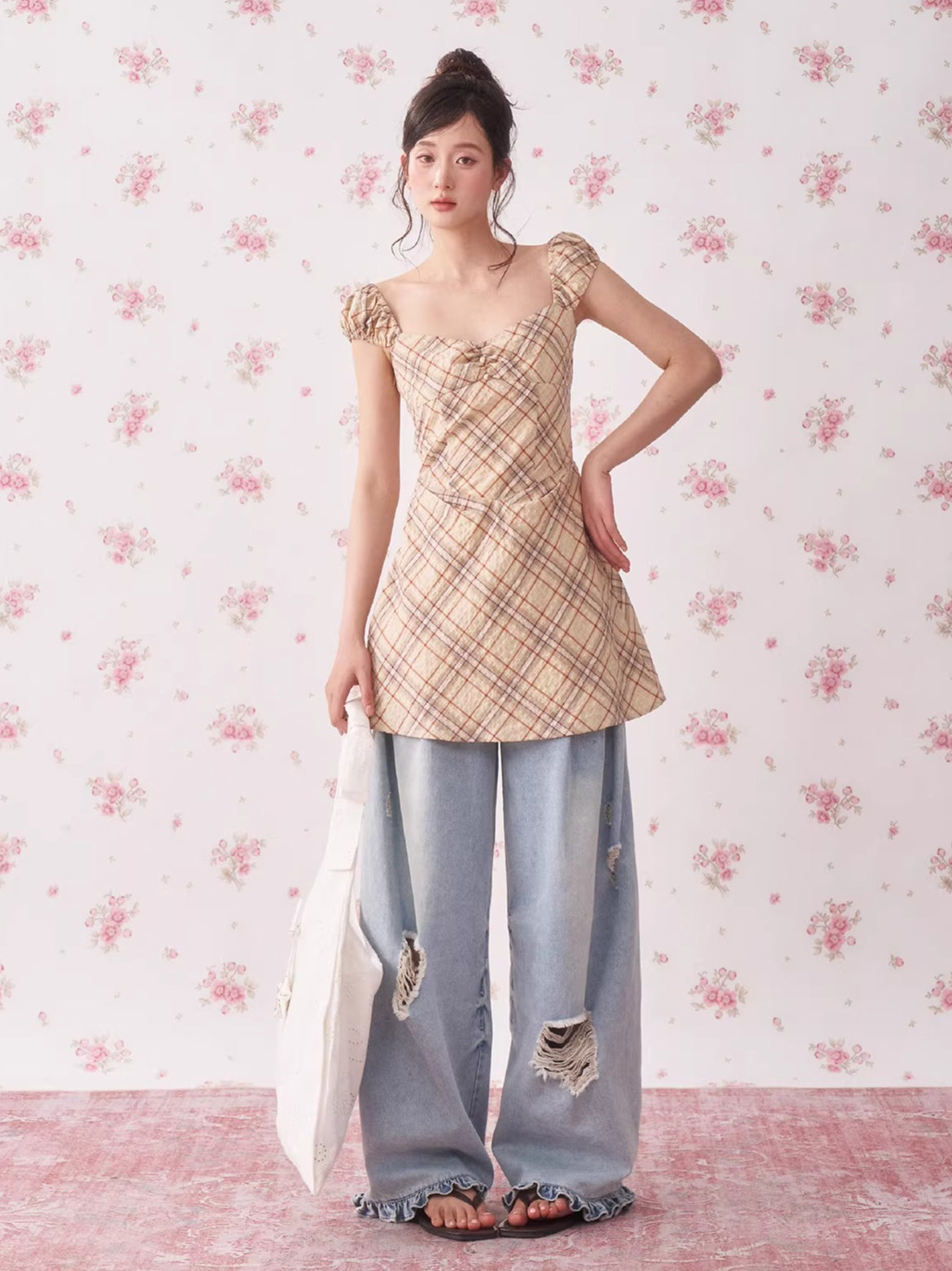 Vintage Plaid A-Line Mini Dress