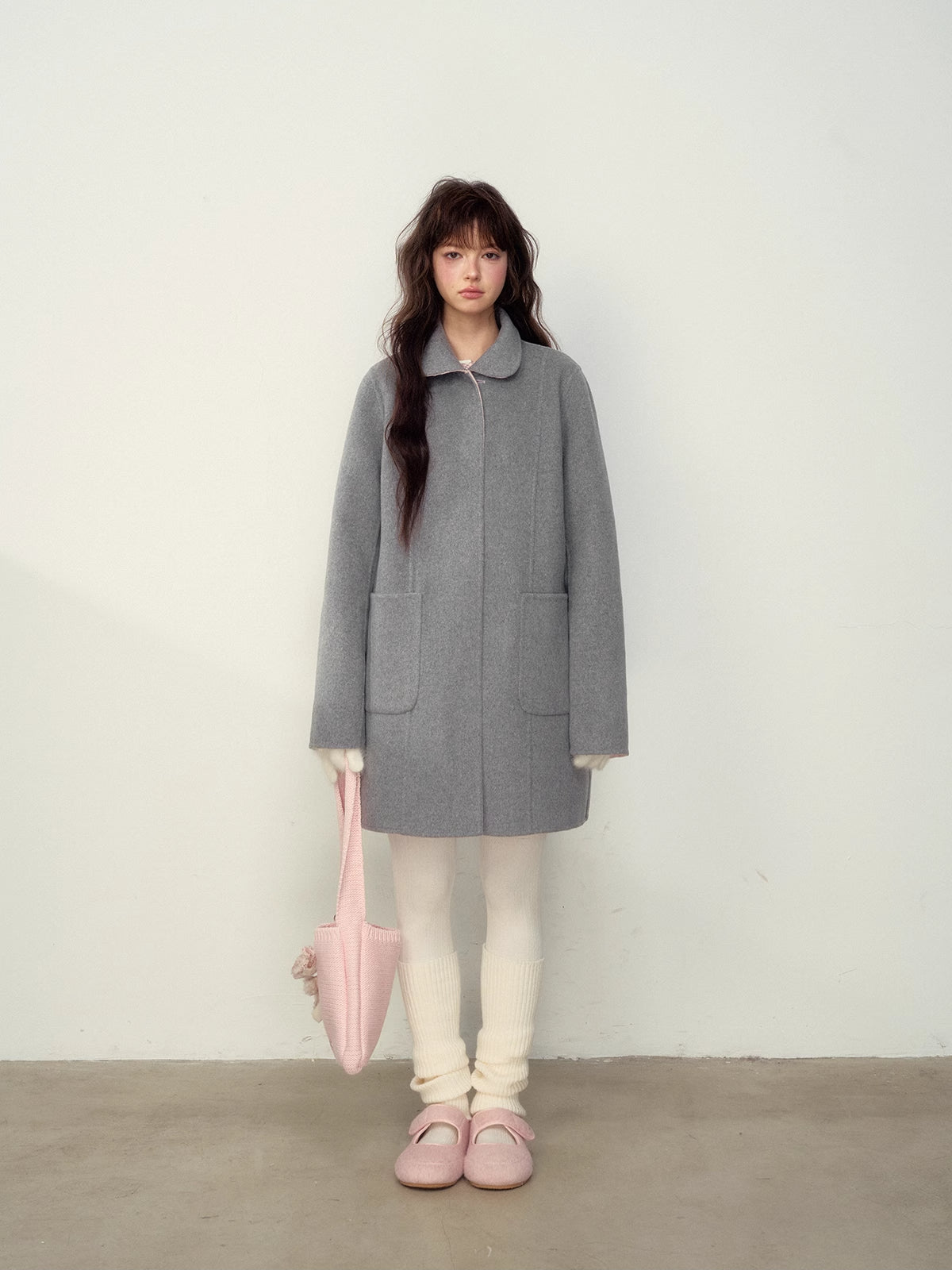 Dual-Sided Wool Doll Collar Coat