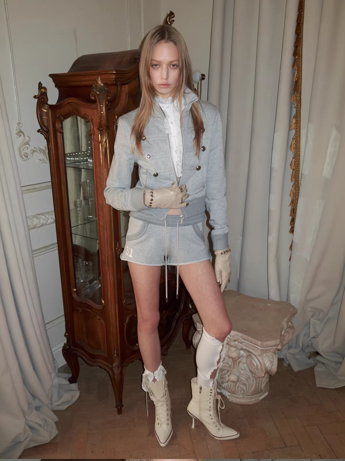 Double-Breasted Stand Collar Jacket