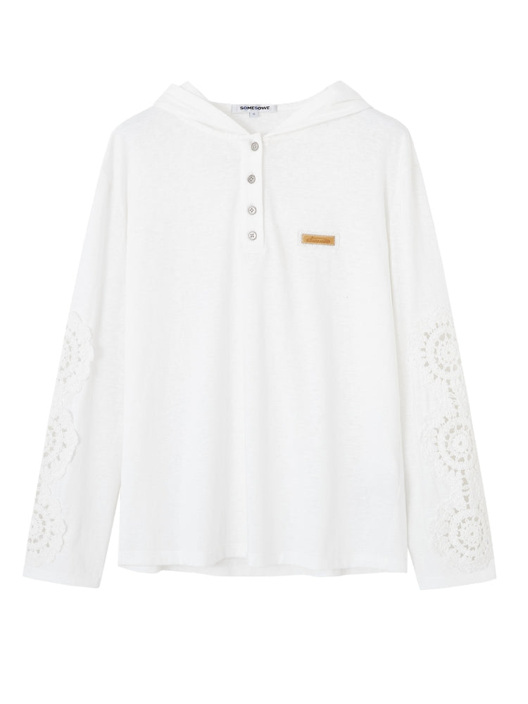 White Lace Hooded Cooling T-shirt