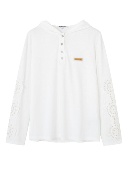White Lace Hooded Cooling T-shirt