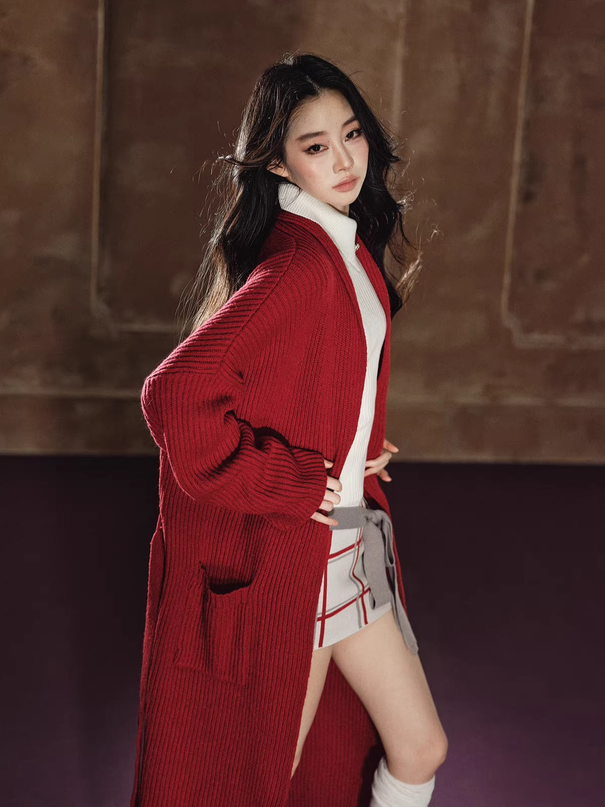 Oversized Wool Knit Overcoat