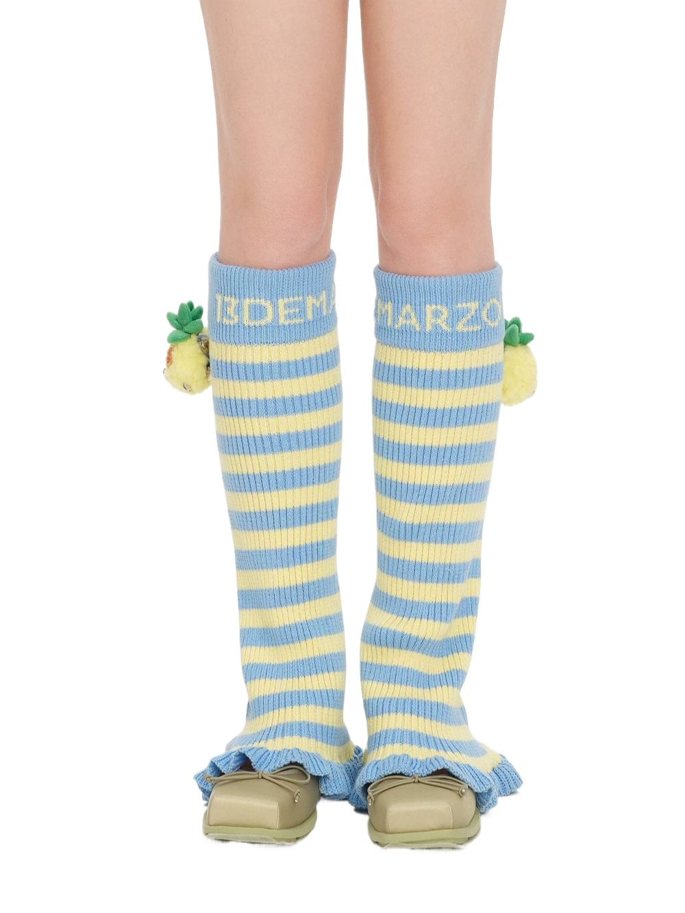 Bear Rainbow Ribbed Leg Warmers