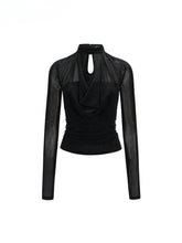 Chain Halter Draped Neck Fitted T-shirt - CHINASQUAD