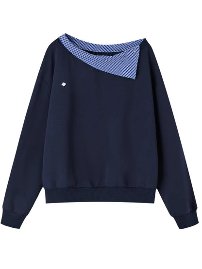 Detachable Spliced Collar Sweatshirt