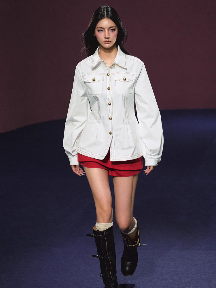 Red Line Collared Pocket Jacket