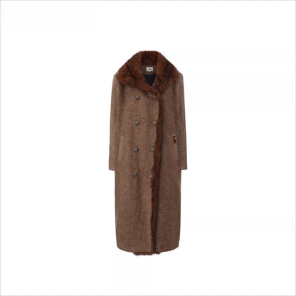 Detachable Fur Collar Wool-Blend Coat