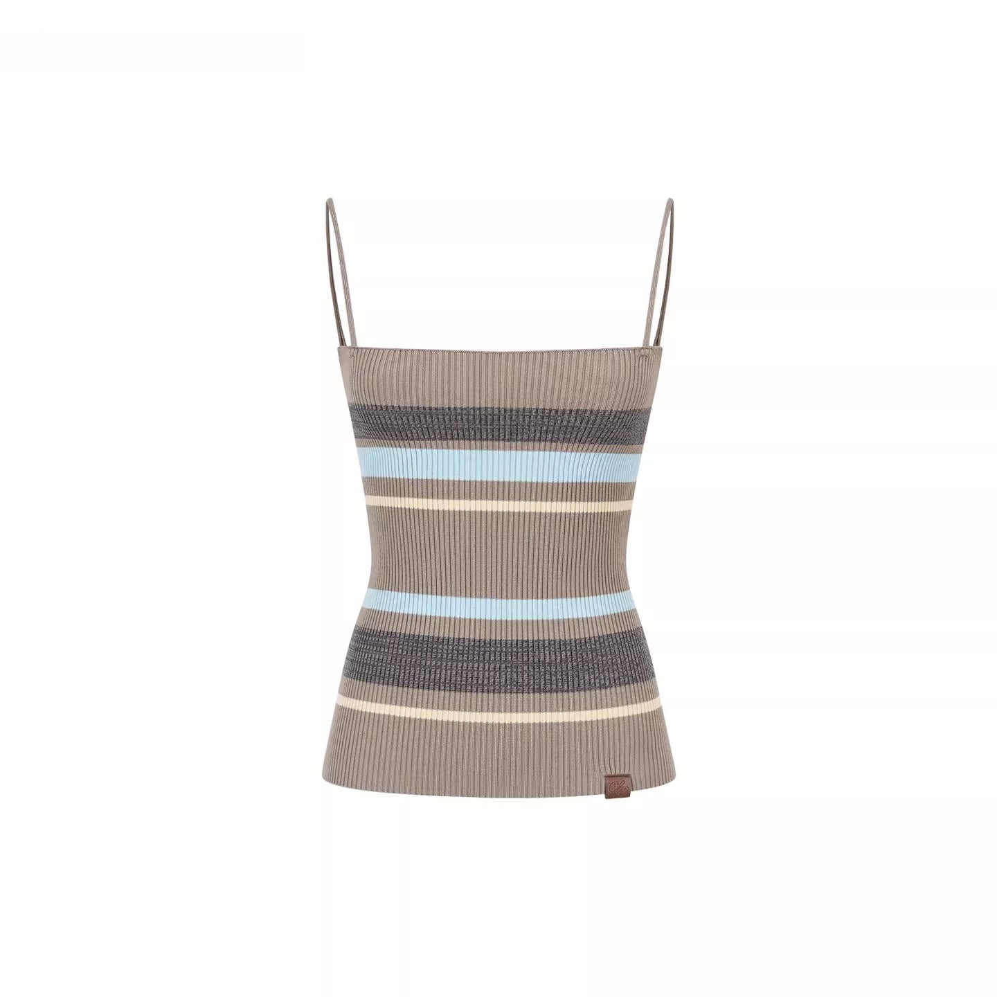 Knit Cardigan &amp; Striped Camisole Two-Piece Set
