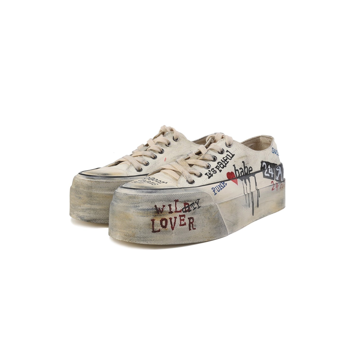Dirty Fit Graffiti Platform Canvas Sneakers