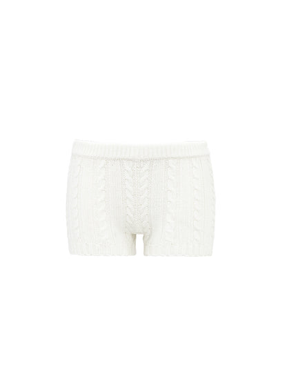 Black &amp; White Knitted Slim-Fit Low-Waist Shorts