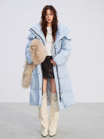 Down Hooded Longline Puffer Coat