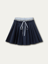 Brown & Navy College Pleated Skirt - CHINASQUAD