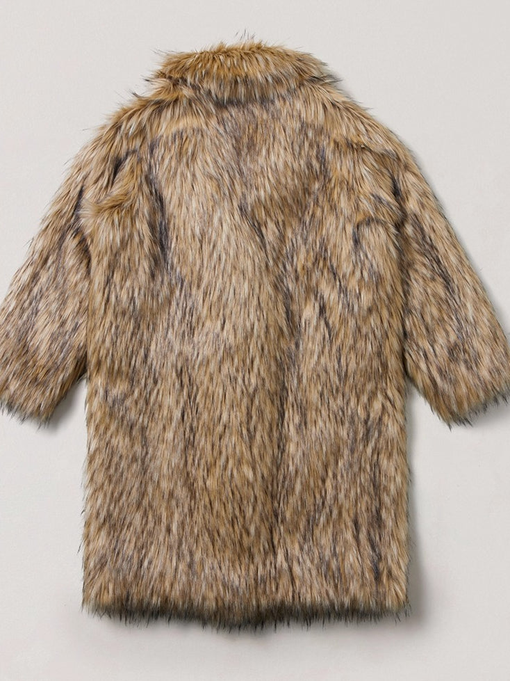 Cross Relic Wilderness Hunter Long Faux Fur Coat