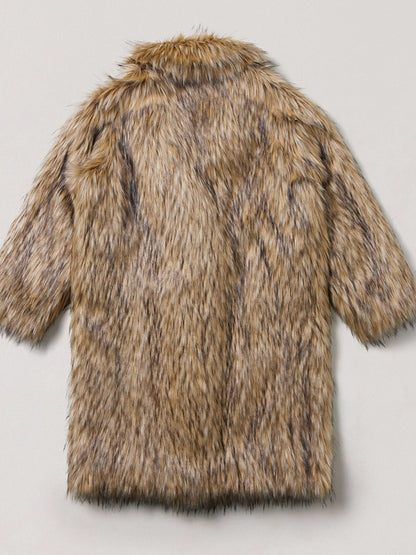 Cross Relic Wilderness Hunter Long Faux Fur Coat