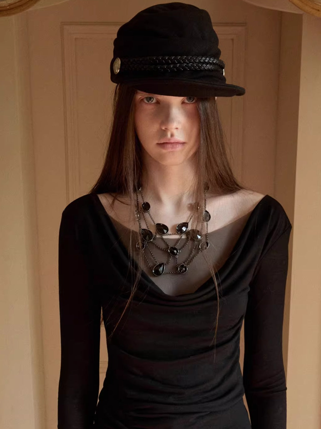 Mesh Double-Layer Ruched Base Layer