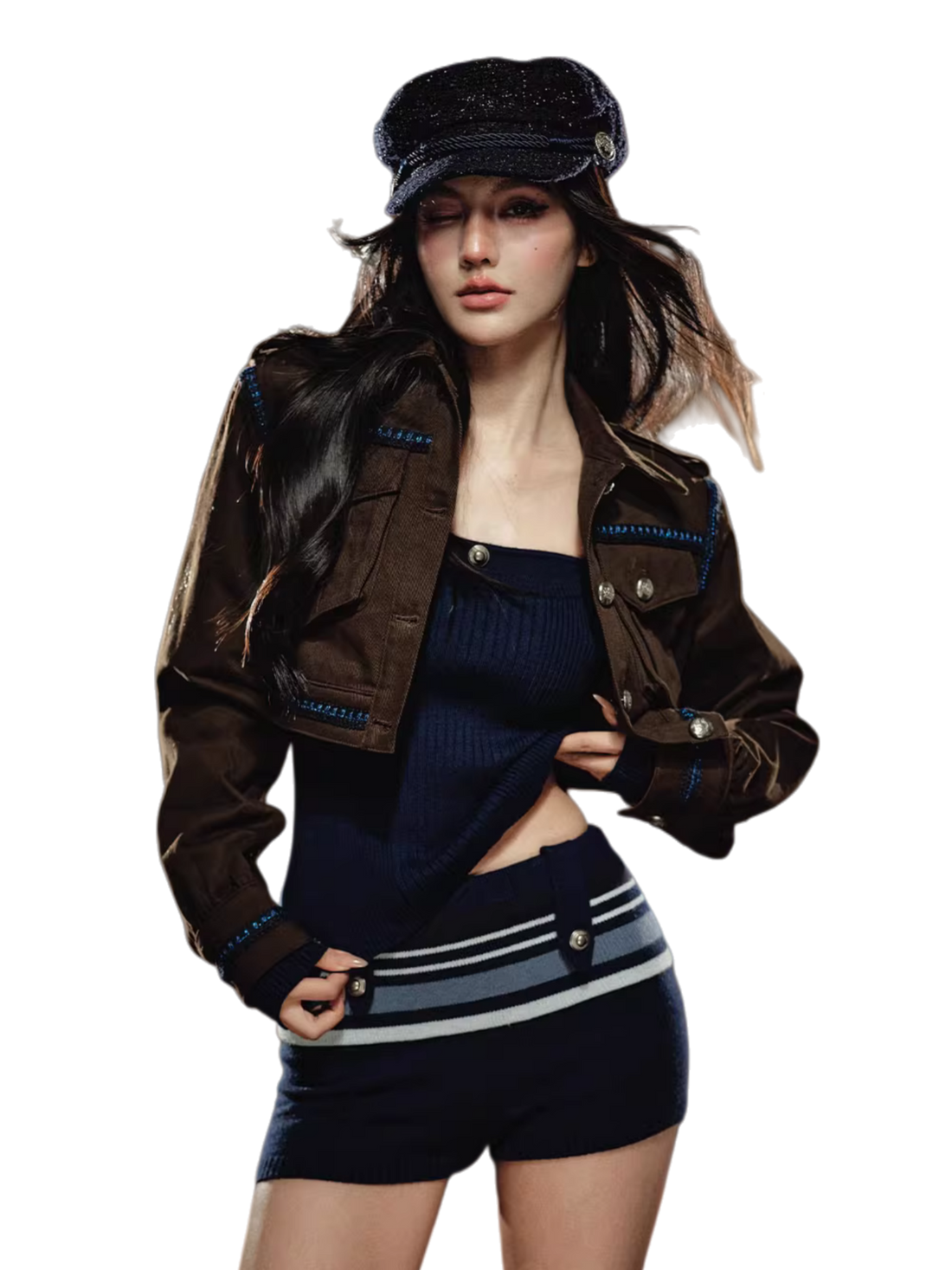 Modern Structured Cropped Utility Jacket