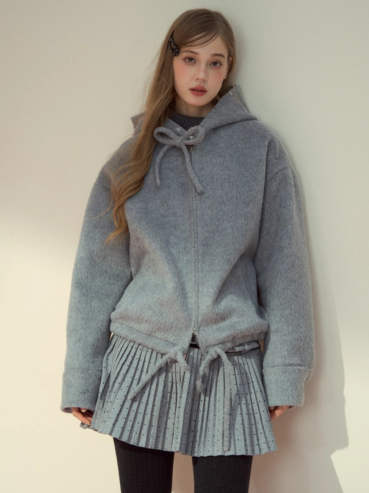 Rose Hooded Wool-Blend Jacket
