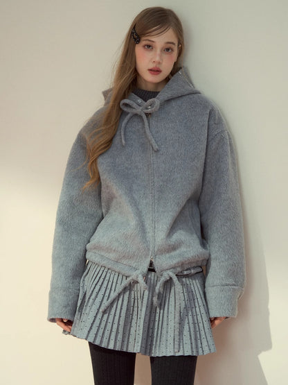 Rose Hooded Wool-Blend Jacket