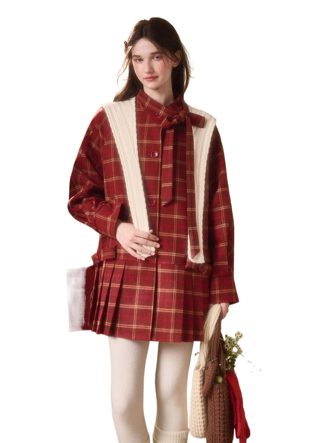 Cosagach Plaid Wool Coat