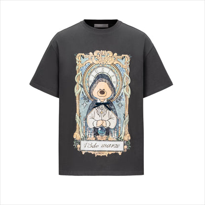 Tarot Bear Graphic Oversized T-Shirt