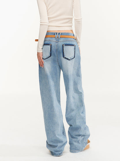 Classic Wide-Leg Denim Pants