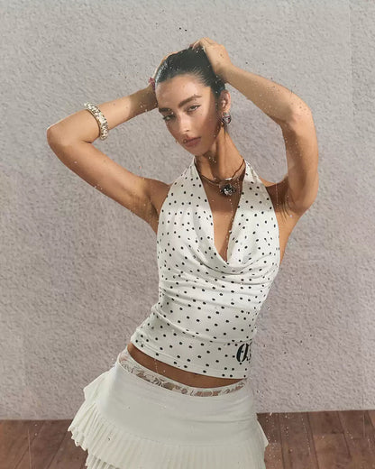 Ivory Floral Halter Top | Final Sale