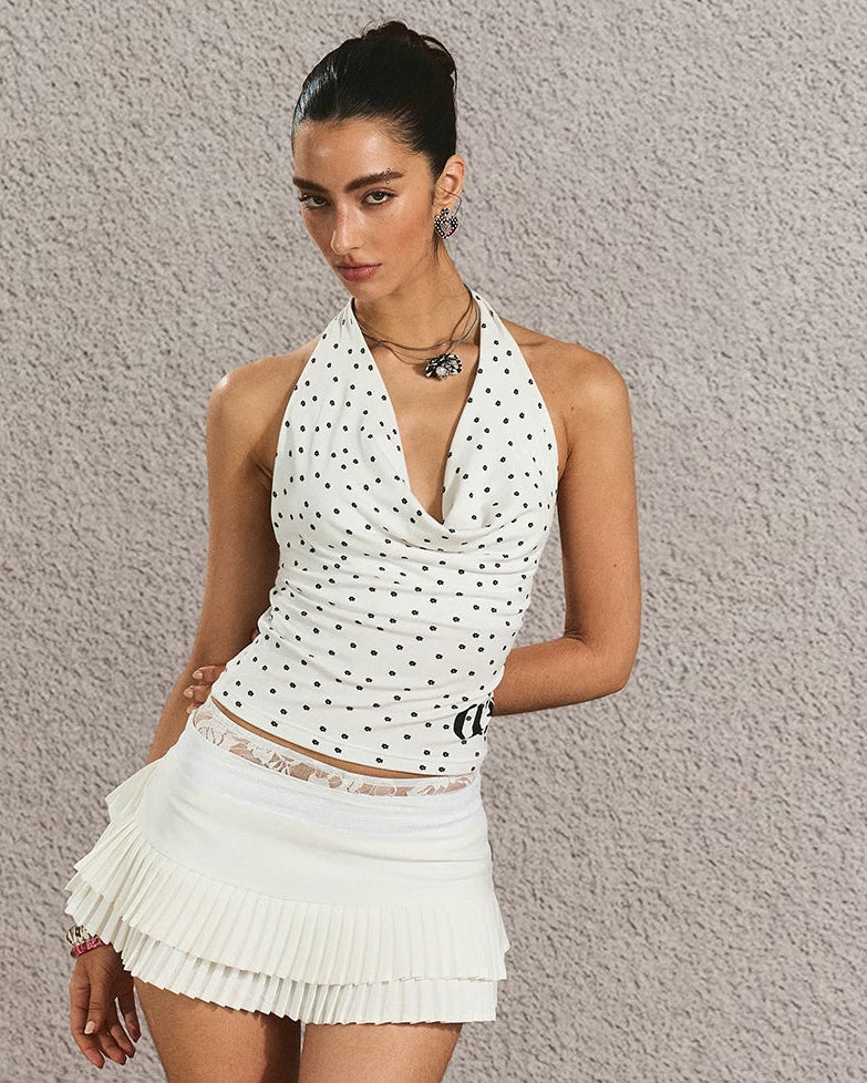 Ivory Floral Halter Top | Final Sale